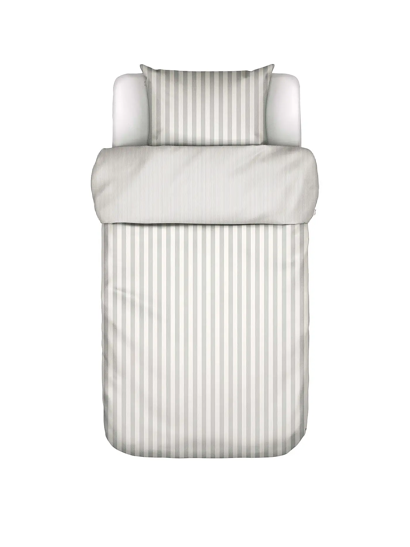 MARC O'POLO HOME | Satin Bettwäsche CLASSIC STRIPE 70x90cm/140x200cm Rose Smoke | hellgrau